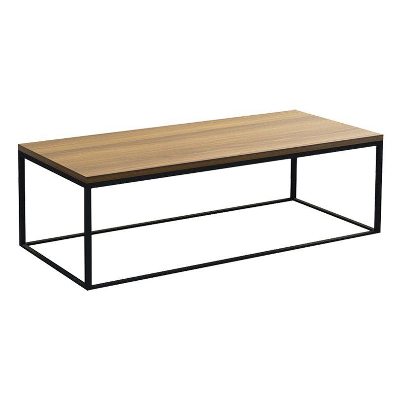 Rectangular Wooden Cocktail Table Metal Frame Coffee Table in Black Clearhalo 'Coffee & Accent Tables' 'Coffee Tables' 'coffee_tables' 'furn' 'furn_coffee_tables' 'Furniture' 'Living Room Furniture' 1200x1200_4f848c50-b21a-4f19-874f-868f3b4a9b0e