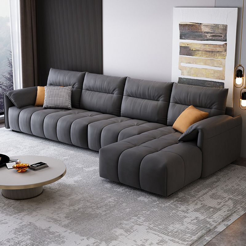 Dark Gray Cushion Back Contemporary Removable Cushions L-Shape Sofa & Chaise Clearhalo 'furn' 'furn_sectionals' 'Furniture' 'furniture_sectionals' 'kitchen' 'kitchen_sectionals' 'Living Room Furniture' 'Sectionals' 1200x1200_4f855ae7-1846-42de-928b-4c50b778cdb5