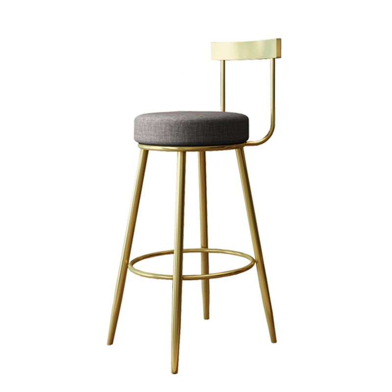 Nordic Style Bar-stool Round Seat Counter Bar Stool with Metal Legs Clearhalo 'Bar Furniture' 'Bar Stools' 'bar_stools' 'furn' 'furn_bar_stools' 'Furniture' 'Kitchen & Dining Furniture' 1200x1200_4f856d14-ec20-4930-83a4-d22cd32030f7