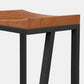 Tabouret de bar industriel en métal, tabouret de comptoir en bois à dossier bas, finition mate pour l'intérieur