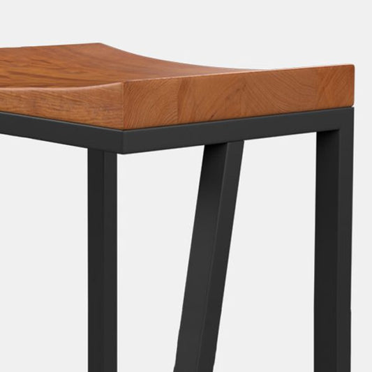 Industrial Metall Barhoel Low Back Rückenholz Counterhocker im matten Finish für Innenräume