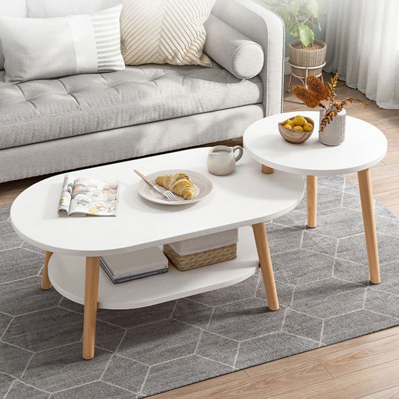 Modern Wooden Coffee Table Oval Bunching Coffee Table Set for Living Room Clearhalo 'Coffee & Accent Tables' 'Coffee Tables' 'coffee_tables' 'furn' 'furn_coffee_tables' 'Furniture' 'Living Room Furniture' 1200x1200_4f861ab8-3297-4ab6-9372-25aa0efa601c