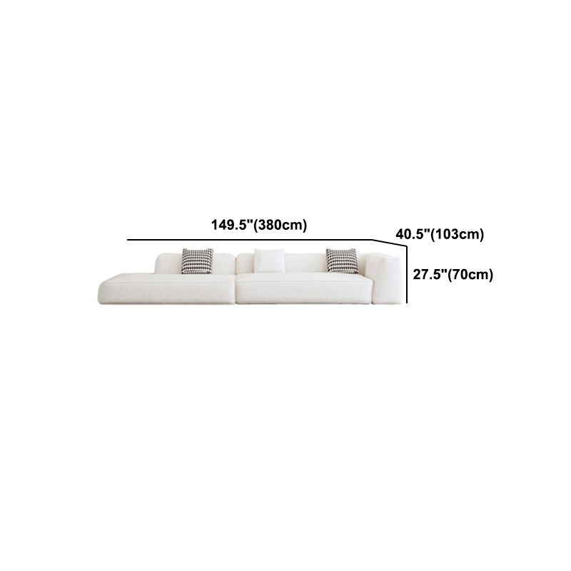 Einseiten -Armlehnen -Schnittschwamm gepolsterte weiße Rückensofa nicht gepolstert