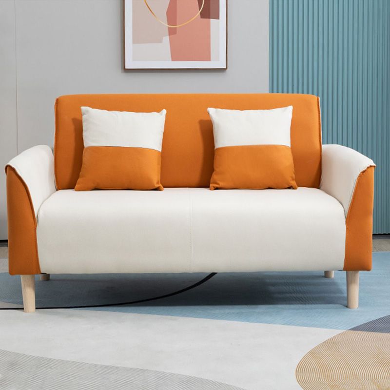 25.59" Wide Faux Leather Loveseat Scandinavian Flared Arm Sofa Clearhalo 'furn' 'furn_sofas' 'Furniture' 'Living Room Furniture' 'Sofa' 'sofas' 1200x1200_4f878978-c41b-462b-9707-de44454a423b