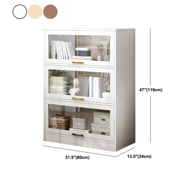 モダンなエンジニアリングウッドシェルフ本棚の床は、ドア付きのホームブックシェルフを閉めた