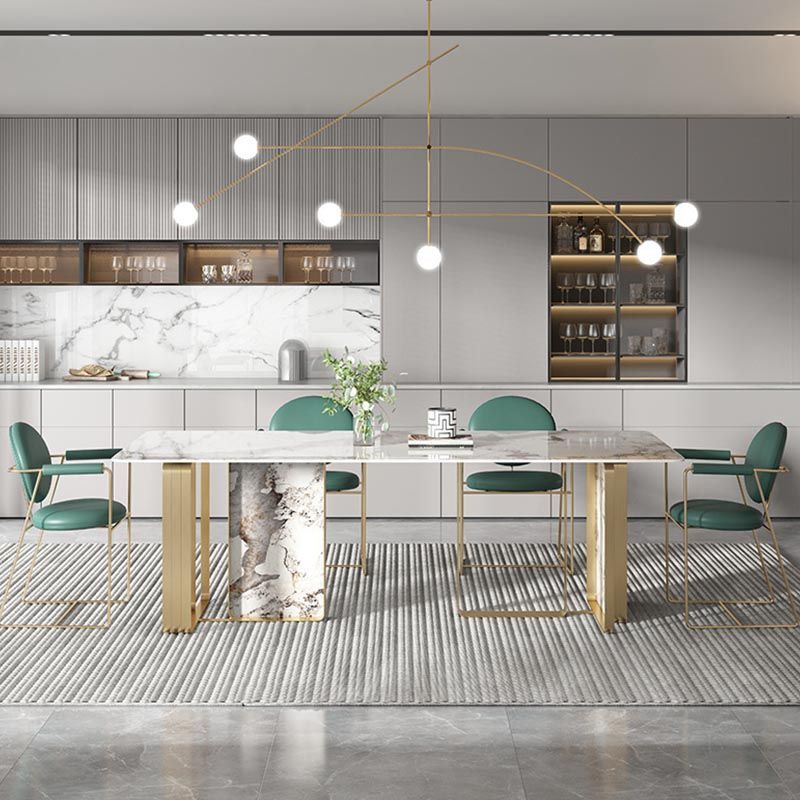 Glam Rectangle Table Set 1/4/5/7 Pieces Dining Set for Home Use