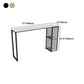 Modern Iron Bar Dining Table White Stone Top Rectangle Indoor Bistro Table with Shelf Clearhalo 'Bar Furniture' 'Bar Tables' 'bar_tables' 'furn' 'furn_bar_tables' 'Furniture' 'furniture_bar_tables' 'Kitchen & Dining Furniture' 1200x1200_4f88ee32-de95-42ee-bbcf-083844e0e569