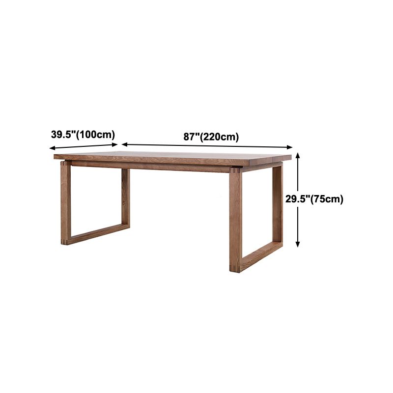 Rectangle Dining Table Solid Wood Contemporary Style Brown Dinner Table for Home Kitchen