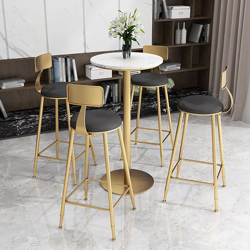 Marble Bar Table Glam Style Gold Base Bistro Table for Indoor Clearhalo 'Bar Furniture' 'Bar Tables' 'bar_tables' 'furn' 'furn_bar_tables' 'Furniture' 'furniture_bar_tables' 'Kitchen & Dining Furniture' 'kitchen&dining_furn' 'kitchen' 1200x1200_4f8e3935-6479-493d-ad16-de041674b9bb
