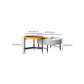 Glam Cocktail Table Round Stone 4 Legs Gold Coffee Cocktail Table