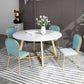 White Stone Top Dining Table Glam Style Gold Base Dining Table for Living Room Clearhalo 'Dining Tables & Seating' 'Dining Tables' 'dining_table' 'furn' 'furn_dining_table' 'Furniture' 'furniture_dining_table' 'Kitchen & Dining Furniture' 1200x1200_4f922adf-90d6-43f1-b4d7-0be72942b1ce