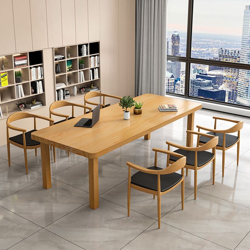 Bureau de bureau en bois contemporain Bureau de tâche de forme rectangulaire avec 4 jambes