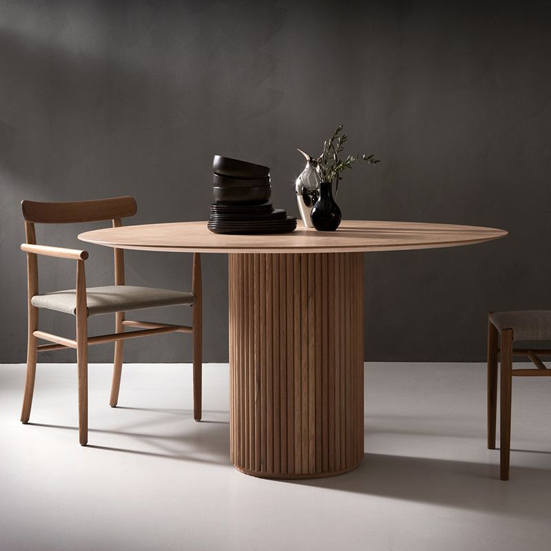 Round Shape Modern Dining Table Wood Color Fixed Table with Solid Wood Clearhalo 'Dining Tables & Seating' 'Dining Tables' 'dining_table' 'furn' 'furn_dining_table' 'Furniture' 'furniture_dining_table' 'Kitchen & Dining Furniture' 'kitchen' 'kitchen_dining_table' 1200x1200_4f929344-f501-4b72-99a5-5634b86e98ae
