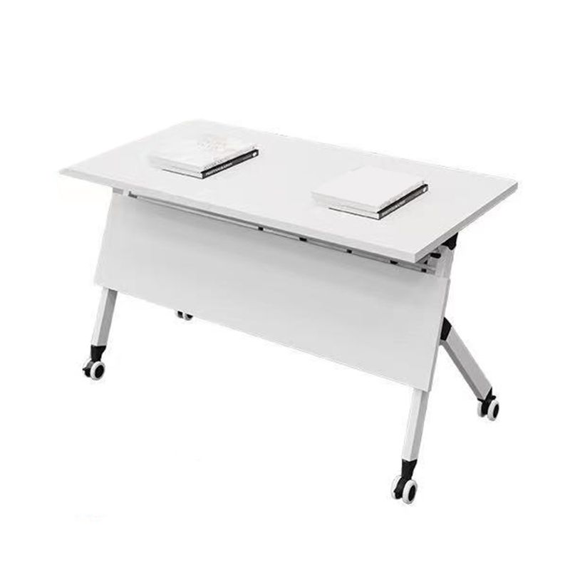 Rectangular Shaped Folding Writing Desk Wood with Metal Legs in White Clearhalo 'furn' 'furn_office_desk' 'Furniture' 'Office Desks' 'Office Furniture' 'office_desk' 1200x1200_4f92f9fa-6fcb-42f4-8114-13d9dc912f01