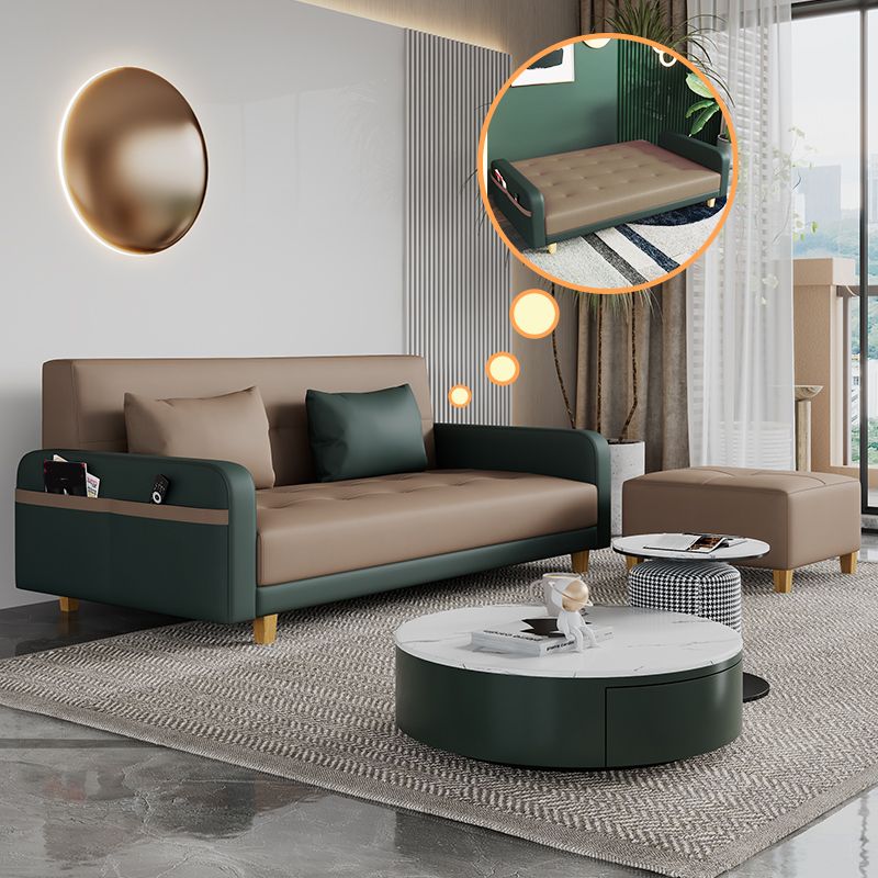 30,7" H Kunstleder-Sofabett mit quadratischen Armlehnen für das Wohnzimmer