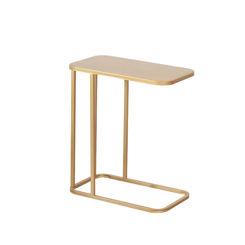 Mid-century Modern Rectangle Top End Table 22.8" Tall Metal C Side Table