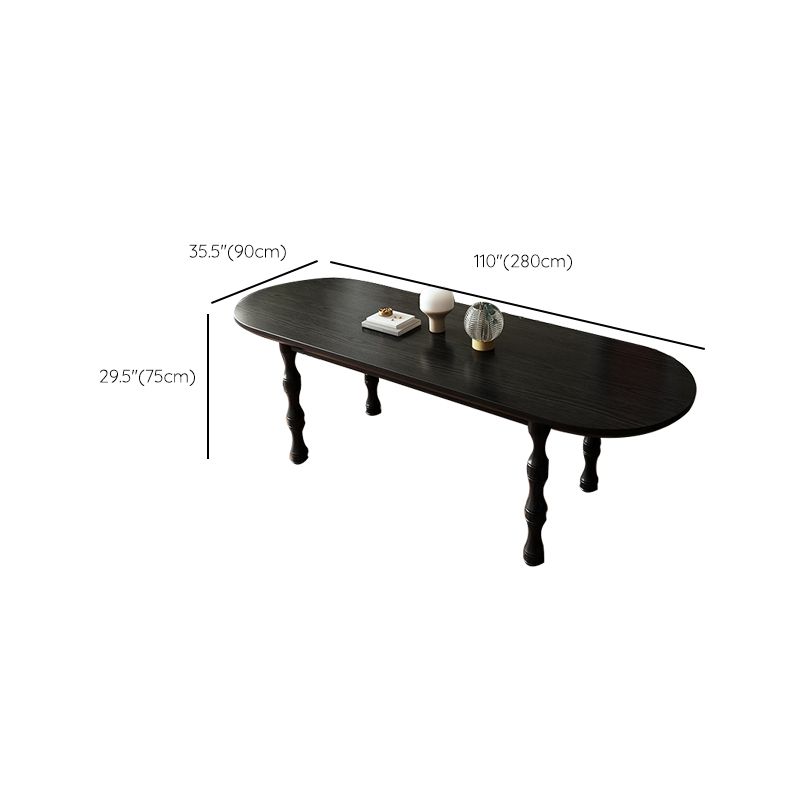 Moderne eetkamer eettafel houten eettafel met 4 poten in zwart