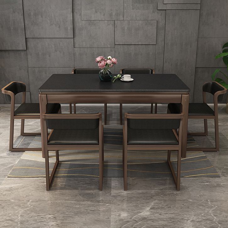 Stone Top Dinette Table with Ash Wood Legs Black Indoor Dining Table Clearhalo 'Dining Tables & Seating' 'Dining Tables' 'dining_table' 'furn' 'furn_dining_table' 'Furniture' 'Kitchen & Dining Furniture' 1200x1200_4f95365e-f2ee-4624-b4da-725818602c9c