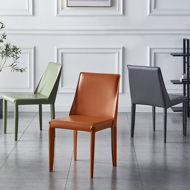 Modern Leather Dining Room Chair Metal Armless Chair for Home Use (Set of 2) Clearhalo ' kitchen&dining_furn' 'Dining Chairs' 'Dining Tables & Seating' 'dining_chair' 'furn' 'furn_dining_chair' 'Furniture' 'furniture_dining_chair' 'Kitchen & Dining Furniture' 'kitchen' 1200x1200_4f96291c-0b69-452c-9275-0b70574f6cf4