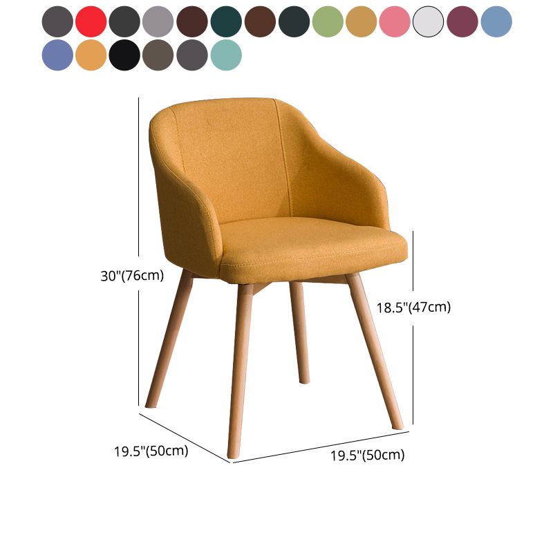 Scandinavian Upholstered Home Arm Chair Solid Back Matte Finish Dining Chair Clearhalo 'Dining Chairs' 'Dining Tables & Seating' 'dining_chair' 'Furniture' 'furniture_dining_chair' 'Kitchen & Dining Furniture' 1200x1200_4f96a2d7-425c-4189-9d73-a2373e3a5f65