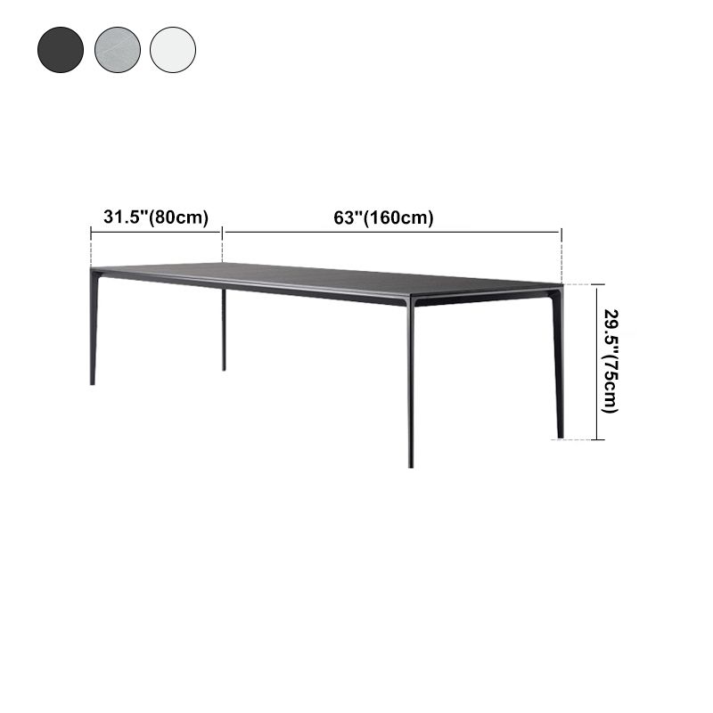 Sintered Stone Scratch Resistant Table Simplicity Style 4 Legs Base Rectangle Table Clearhalo ' dining_table' 'Dining Tables & Seating' 'Dining Tables' 'furn' 'furn_dining_table' 'Furniture' 'furniture_dining_table' 'Kitchen & Dining Furniture' 'kitchen&dining_furn' 'kitchen' 'kitchen_dining_table' 1200x1200_4f96efdf-d7be-4e76-b872-31b4e57e44d2