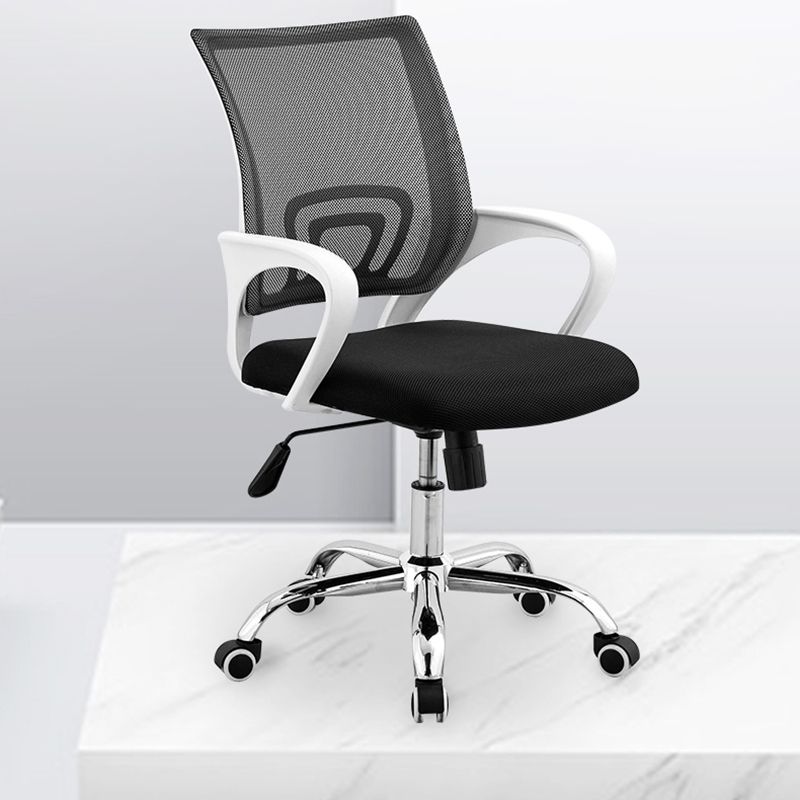 Silla de escritorio contemporánea altura de asiento ajustable de metal silla de oficina con brazo
