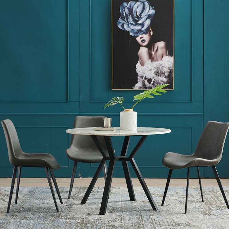 Round Marble White Dining Table Simplicity 4 Legs Table for Dining Room Clearhalo ' dining_table' 'Dining Tables & Seating' 'Dining Tables' 'furn' 'furn_dining_table' 'Furniture' 'furniture_dining_table' 'Kitchen & Dining Furniture' 'kitchen&dining_furn' 'kitchen' 'kitchen_dining_table' 1200x1200_4f978b12-55eb-46fd-9b30-e8ff9b5e28c8