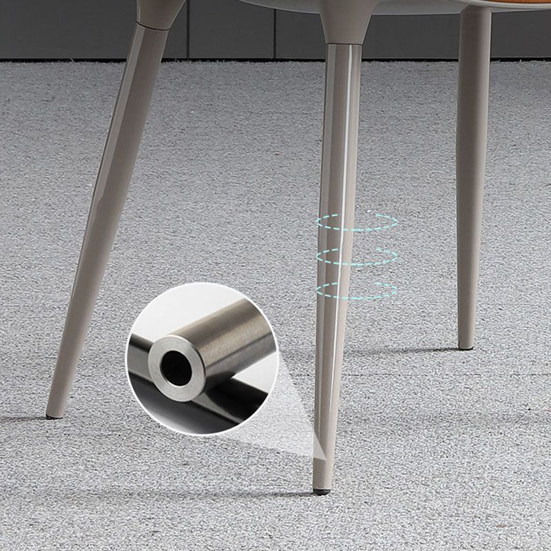 Contemporary Metal Dining Arm Chair Leather Dining Chairs for Home Use Clearhalo ' kitchen&dining_furn' 'Dining Chairs' 'Dining Tables & Seating' 'dining_chair' 'furn' 'furn_dining_chair' 'Furniture' 'furniture_dining_chair' 'Kitchen & Dining Furniture' 'kitchen' 1200x1200_4f98228f-98d9-47ad-9336-1e196e6241df