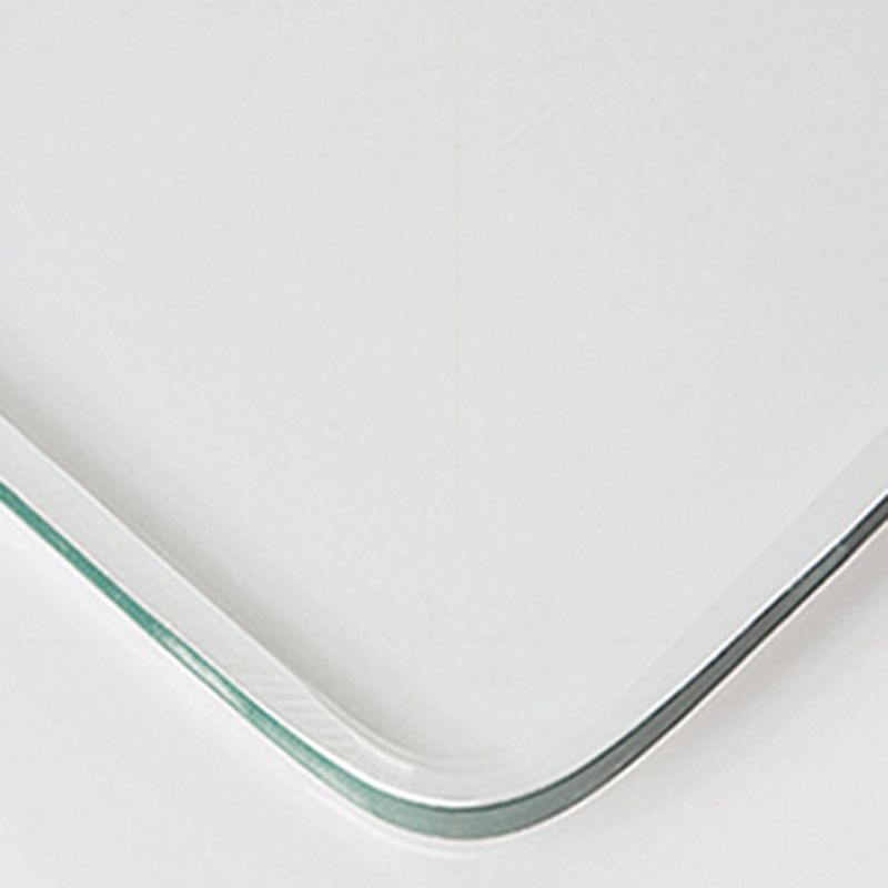 Modern Round Glass Top Side Table 21.65" Tall Leather Pedestal End Table