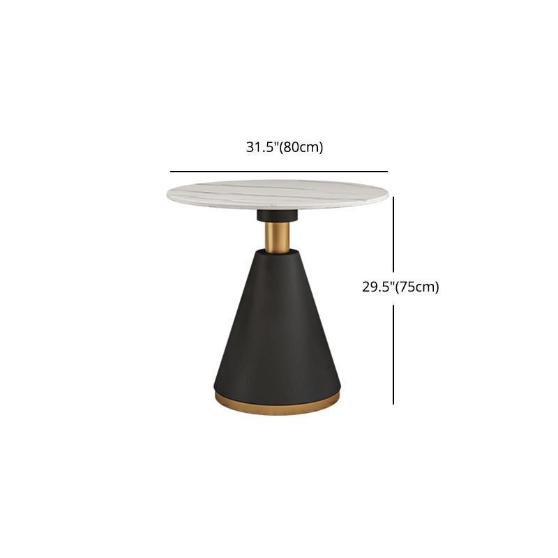 Glam 1/2/3/4/5 Pieces Dinette Set with White Sintered Stone Top Round Dining Table Set Clearhalo 'Dining Room Sets' 'Dining Tables & Seating' 'dining_room_set' 'furn' 'furn_dining_room_set' 'Furniture' 'furniture_dining_room_set' 'Kitchen & Dining Furniture' 1200x1200_4f9b37cd-4885-458e-b07c-243f47412b9b