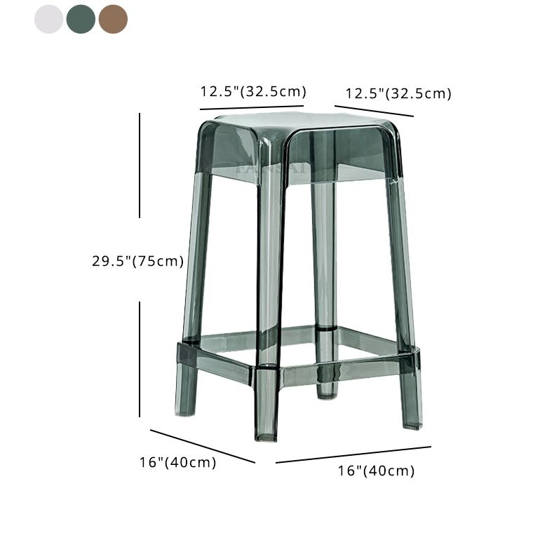 Modern Squared Counter Bar Stool Plastic Armless Bar Stool with Footrest Clearhalo 'Bar Furniture' 'Bar Stools' 'bar_stools' 'furn' 'furn_bar_stools' 'furniture_bar_stools' 'Kitchen & Dining Furniture' 'kitchen&dining_furn' 'kitchen' 'kitchen_furn' Furniture' 1200x1200_4f9b4df5-7fbd-459e-a3a7-c55bf594cd55