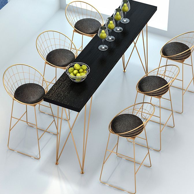 Gold Glam Style Bar Table in Iron Top and Faux Marble Milk Tea Shop Bar Table, Only Table Clearhalo 'Bar Furniture' 'Bar Tables' 'bar_tables' 'furn' 'furn_bar_tables' 'Furniture' 'furniture_bar_tables' 'Kitchen & Dining Furniture' 1200x1200_4f9b5cc5-23ba-43fd-bc96-5bc63f8745c6
