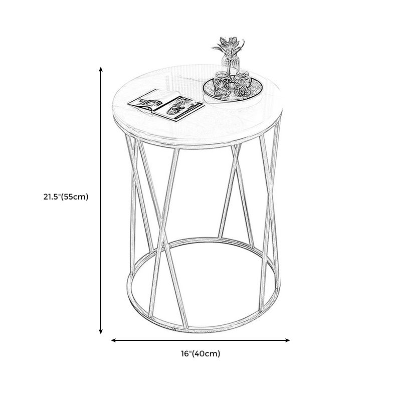 Table de la table latérale ronde contemporaine Marble Table de bout abstraite pour le salon