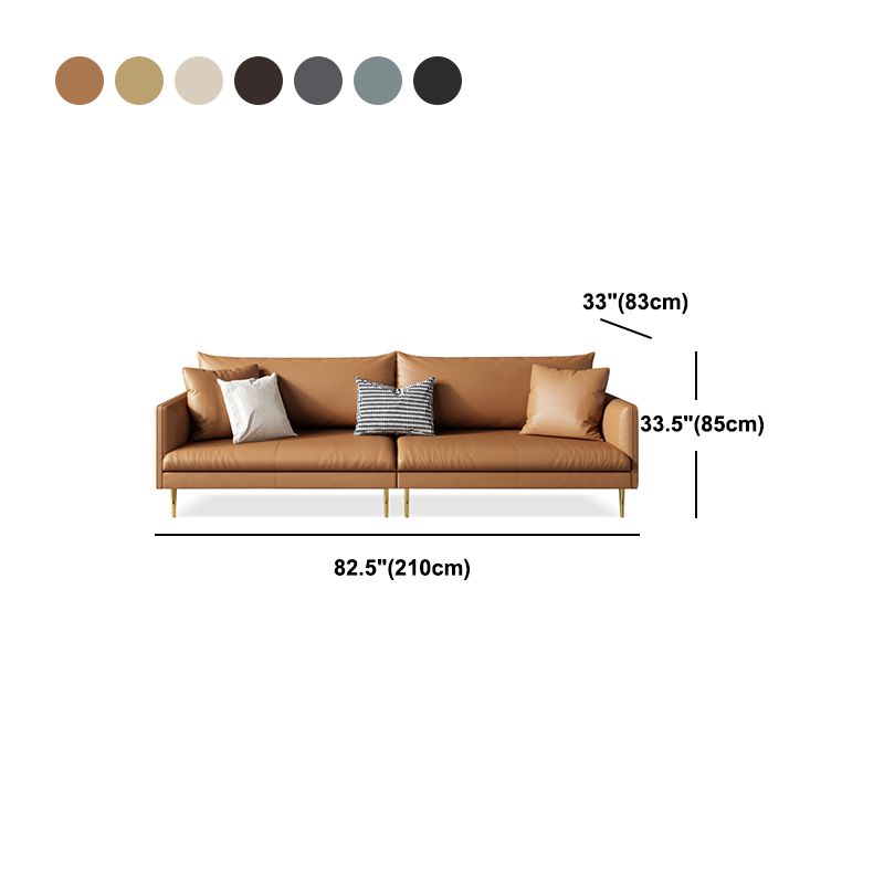 Divano a braccio quadrato di divano in pelle stazionaria Standard Glam divano per soggiorno