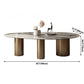 Oval Sintered Stone Dining Table Luxury Table in White with Metal 3 Legs Base Clearhalo ' dining_table' 'Dining Tables & Seating' 'Dining Tables' 'furn' 'furn_dining_table' 'Furniture' 'furniture_dining_table' 'Kitchen & Dining Furniture' 'kitchen&dining_furn' 'kitchen' 'kitchen_dining_table' 1200x1200_4fa26b19-d9e5-4e8a-952c-0b388daf4bec