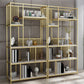 Metal and Wooden Bookshelf Vertical Open Etagere Bookcase with 5 Shelves