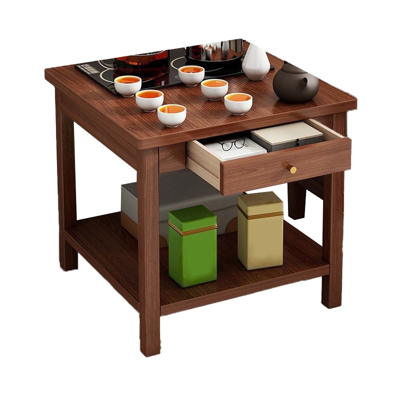 4 Legs Wood Cocktail Table No Distressing Coffee Table with Storage Shelf Clearhalo 'Coffee & Accent Tables' 'Coffee Tables' 'coffee_tables' 'furn' 'furn_coffee_tables' 'Furniture' 'Living Room Furniture' 1200x1200_4fa4d77f-4431-4368-a699-cc3b2d429619