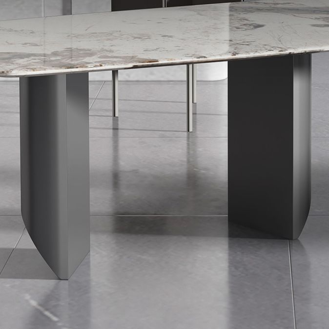Sintered Stone Top Rectangle Table for Restaurant Modern Dining Table with Double Pedestal Clearhalo ' dining_table' 'Dining Tables & Seating' 'Dining Tables' 'furn' 'furn_dining_table' 'Furniture' 'furniture_dining_table' 'Kitchen & Dining Furniture' 'kitchen&dining_furn' 'kitchen' 'kitchen_dining_table' 1200x1200_4fa561eb-dfc0-46dd-b749-47733d9ae1d5