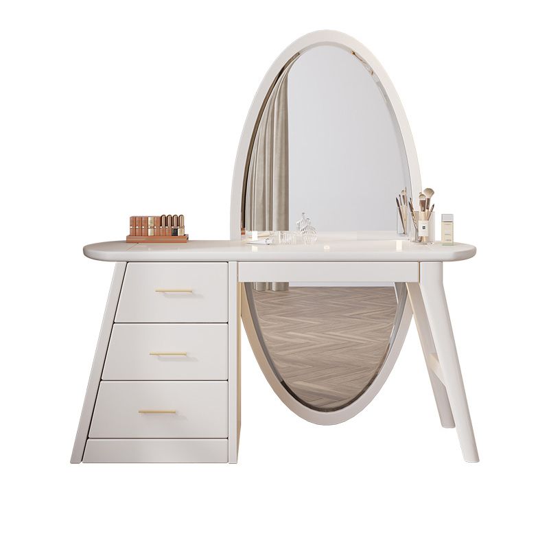 Glam ijdelheid make -upkruidtafel kruk set houten make -up ijdelheid set