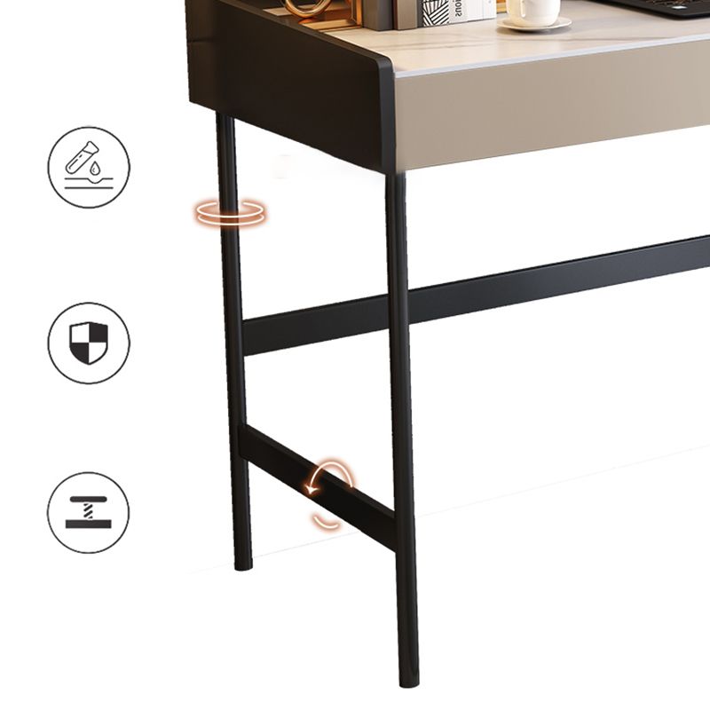 Zeitgenössischer Stein Schreibtisch Rechteckiger Home Office Desk mit 2 Schubladen