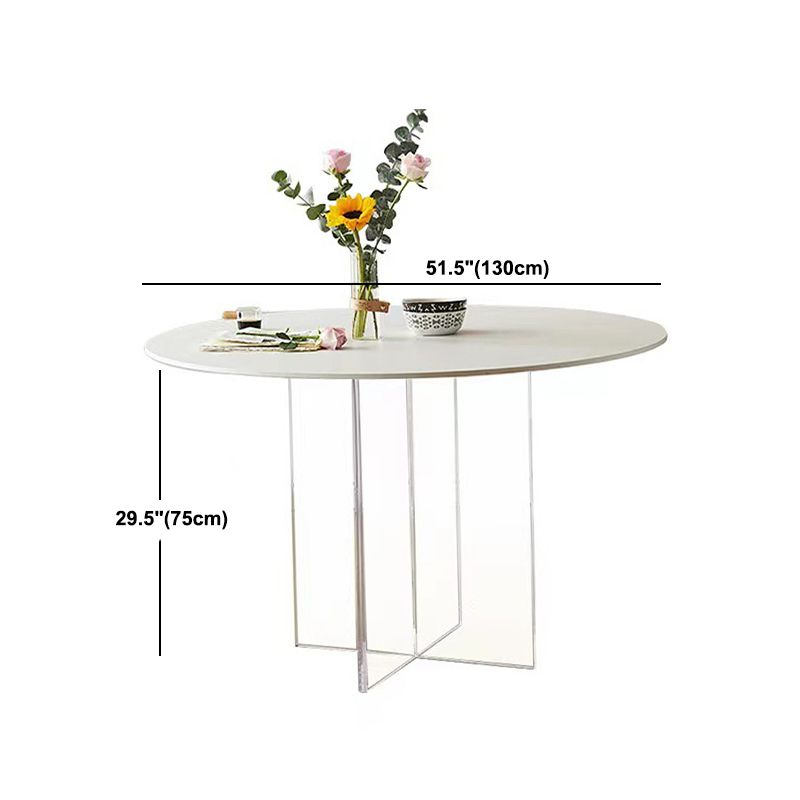 Contemporary White Stone Table Round Dining Table for Kitchen Clearhalo 'Dining Tables & Seating' 'Dining Tables' 'dining_table' 'furn' 'furn_dining_table' 'Furniture' 'Kitchen & Dining Furniture' 1200x1200_4fa662e7-0317-43eb-8909-917d5552557b