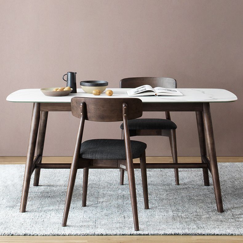 Solid Wood Mid-Century Modern Table Rectangle Sintered Stone Top Table with Trestle Clearhalo ' dining_table' 'Dining Tables & Seating' 'Dining Tables' 'furn' 'furn_dining_table' 'Furniture' 'furniture_dining_table' 'Kitchen & Dining Furniture' 'kitchen&dining_furn' 'kitchen' 'kitchen_dining_table' 1200x1200_4fa6db2e-a203-4f55-96d1-d75f63d80fb6