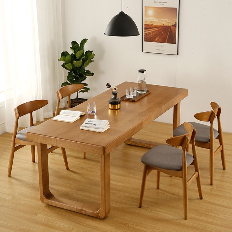 Rectangle Sled Base Dining Site Table Solid Wood Dining Room Collection for Indoor Clearhalo ' dining_table' 'Dining Tables & Seating' 'Dining Tables' 'furn' 'furn_dining_table' 'Furniture' 'furniture_dining_table' 'Kitchen & Dining Furniture' 'kitchen&dining_furn' 'kitchen' 'kitchen_dining_table' 1200x1200_4fa78383-694d-442c-bca7-994ed2966073