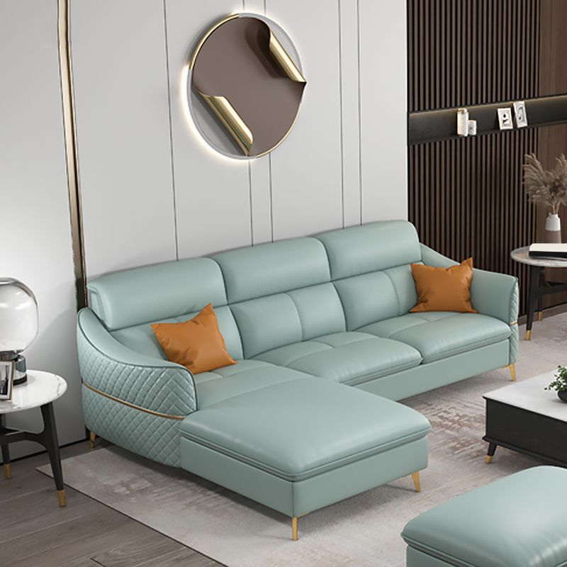 36.22 "Sectional/sofá de cuero genuino moderno alto con cojín