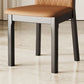 Rubberwood Moderne eetkamerstoel Faux Leather Solid Back Side Stoel