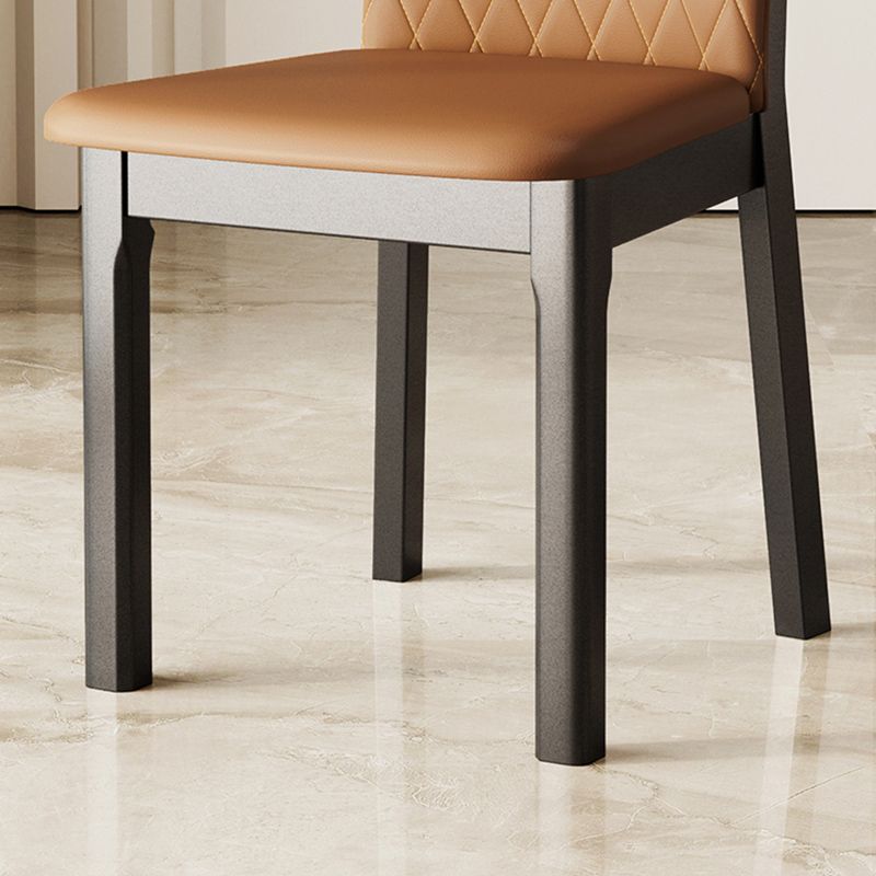 Rubberwood Moderne eetkamerstoel Faux Leather Solid Back Side Stoel