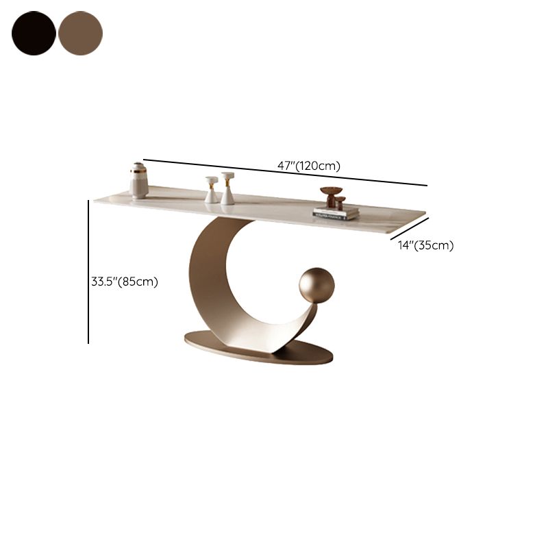 Tavolo console contemporanea a forma di rettangolo tavolo di divano in pietra in oro/nero