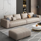 Cream Modern Faux Leather Square Arm Sofa/Sectional with Pillowed Back Cushions Clearhalo 'furn' 'furn_sectionals' 'Furniture' 'furniture_sectionals' 'kitchen' 'kitchen_sectionals' 'Living Room Furniture' 'Sectionals' 1200x1200_4fa888fc-d290-4b9b-9892-2cff8427de19