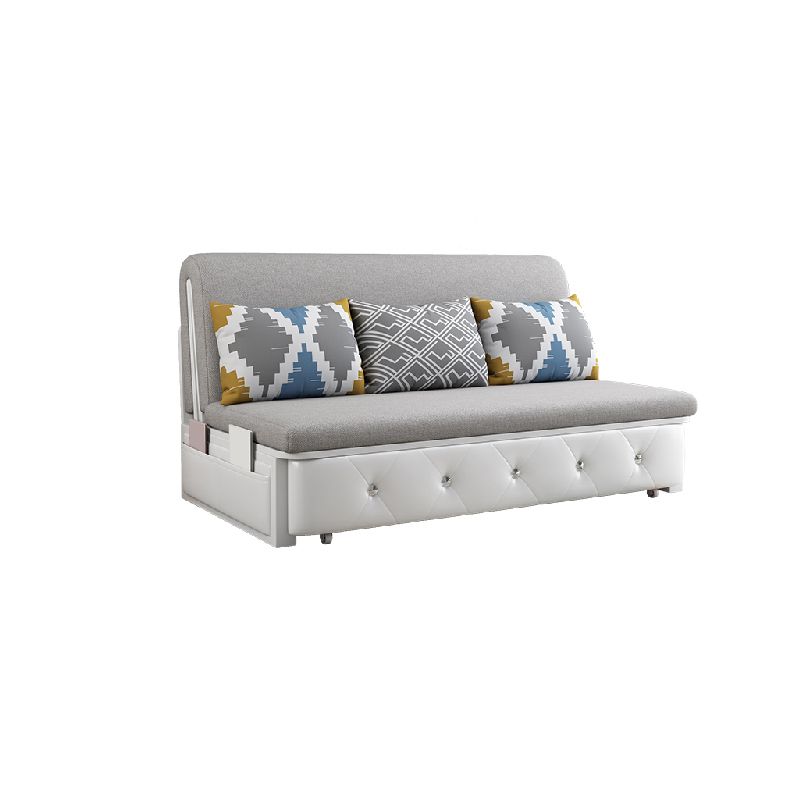 Armless Contemporary Cotton Blend Bed Sofa Couch with Pillows