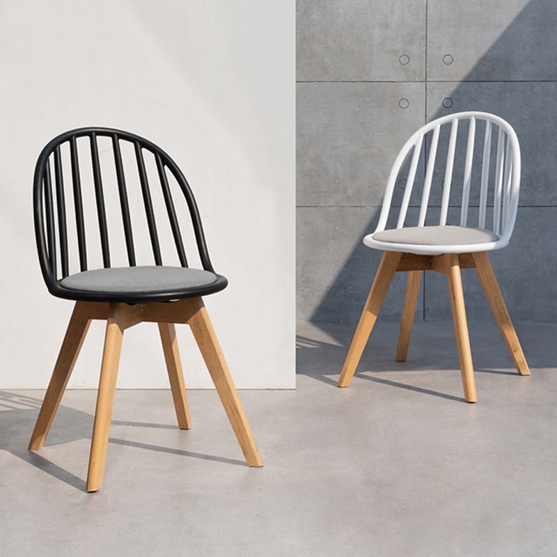 Scandinavian Dining Chair Windsor Back Side Chair with Wood Legs for Home Use Clearhalo ' kitchen&dining_furn' 'Dining Chairs' 'Dining Tables & Seating' 'dining_chair' 'furn' 'furn_dining_chair' 'Furniture' 'furniture_dining_chair' 'Kitchen & Dining Furniture' 'kitchen' 1200x1200_4fa8fc2b-cf2e-4b45-936b-673d7c074ba3